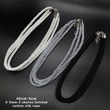 3 Pcs/Lot 6mm Twisted Silk Cord Necklace Multicolor Rope Chain Choker