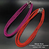 3 Pcs/Lot 6mm Twisted Silk Cord Necklace Multicolor Rope Chain Choker