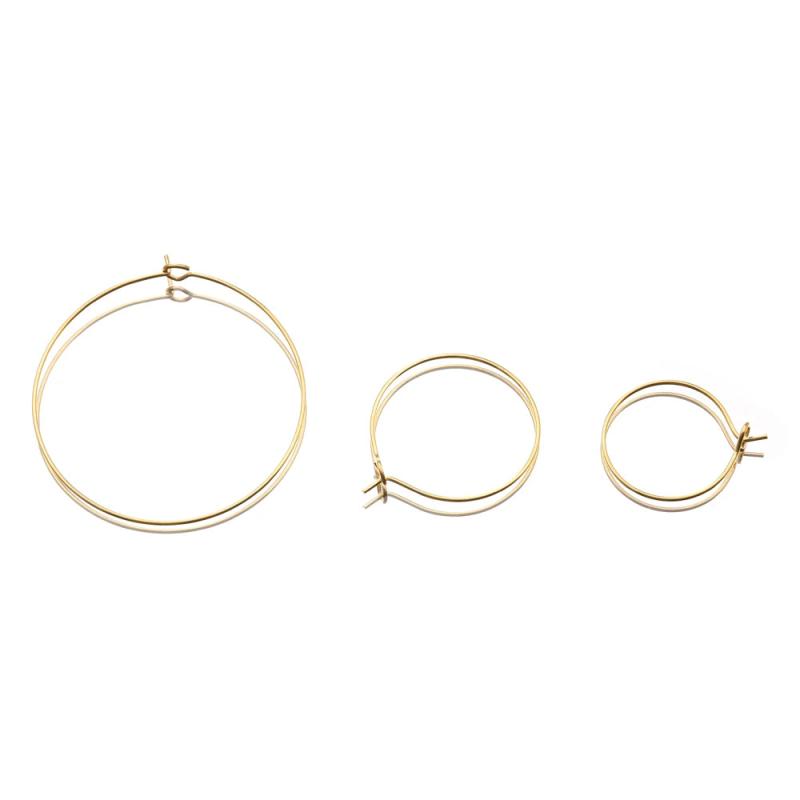 20Pcs Stainless Steel Plated Circle Ear Wire Hoops Earrings Ring Loop