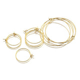 20Pcs Stainless Steel Plated Circle Ear Wire Hoops Earrings Ring Loop