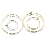 20Pcs Stainless Steel Plated Circle Ear Wire Hoops Earrings Ring Loop