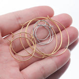 20Pcs Stainless Steel Plated Circle Ear Wire Hoops Earrings Ring Loop