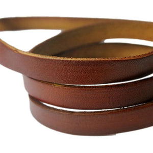 10mmx2mm Distressed Brown Coated Cow Hide Leather Strip
