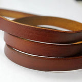 10mmx2mm Distressed Brown Coated Cow Hide Leather Strip