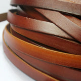 10mmx2mm Distressed Brown Coated Cow Hide Leather Strip