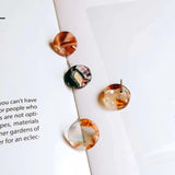 14mm Resin Plastic Acetic Acid Stud Earring DIY Charms 10pcs