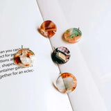 14mm Resin Plastic Acetic Acid Stud Earring DIY Charms 10pcs