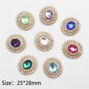 10pcs Oval 25*28mm Crystal Glass Rhinestone Flat Bottom Jewelry Diy Point Drill