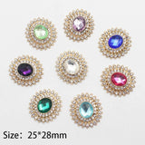 10pcs Oval 25*28mm Crystal Glass Rhinestone Flat Bottom Jewelry Diy Point Drill