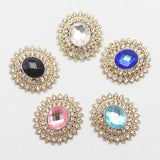 10pcs Oval 25*28mm Crystal Glass Rhinestone Flat Bottom Jewelry Diy Point Drill