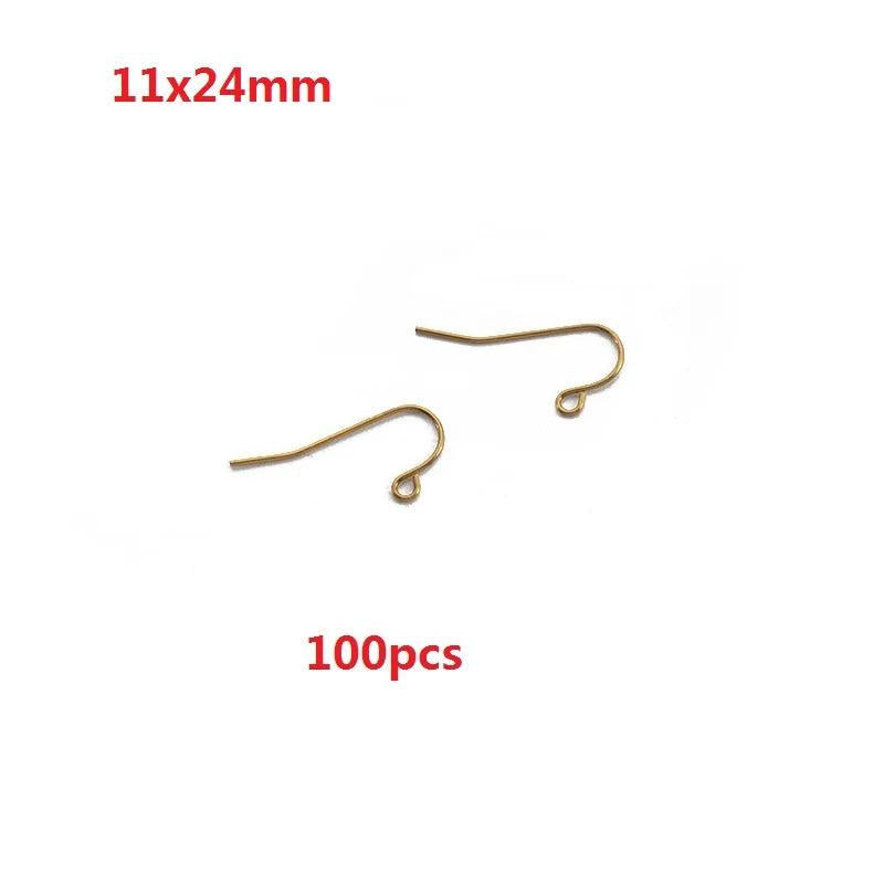 Raw Brass Fish Hook Ear Wires French Earring Hook DIY Jewelry Making