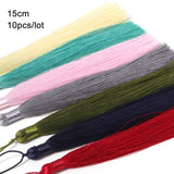 10pcs Long Silk Tassel Fringe Trim Pendant for DIY Home Decor