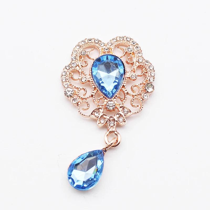 10Pcs Small Metal Rhinestone Crown Pendant DIY Accessories