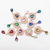 10Pcs Small Metal Rhinestone Crown Pendant DIY Accessories