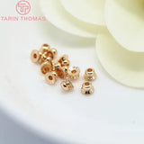 20PCS 4x3MM 24K Plated Brass Beads Caps for DIY Jewelry