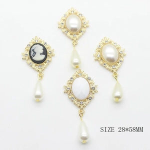 10pcs Rhinestone Pearl Pendant Wine Glass Decoration DIY Jewelry