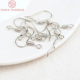 20PCS 24K Plated Brass Earring Hooks with Beads for DIY Jewelry Making