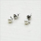20pcs Stainless Steel Stud Earring Bezel Post Earrings with Loop Hang