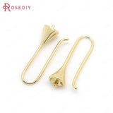 10PCS 26*7MM 24K Plated Brass Beads Earring Hooks