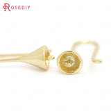 10PCS 26*7MM 24K Plated Brass Beads Earring Hooks