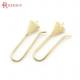10PCS 26*7MM 24K Plated Brass Beads Earring Hooks