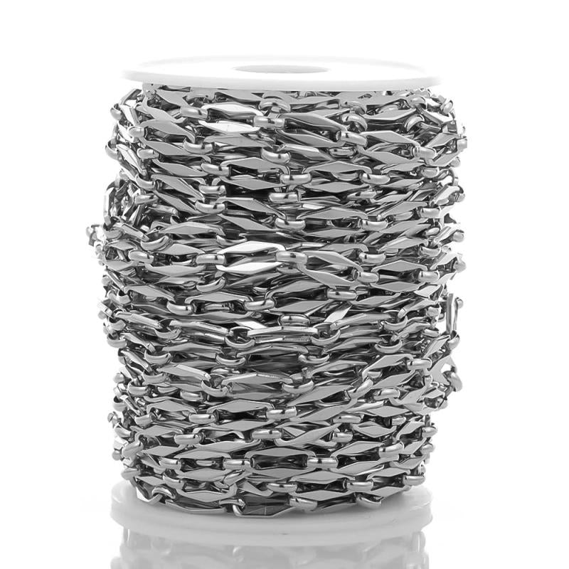 1 Meter Stainless Steel Flat Bulk Chains for DIY Jewelry Making
