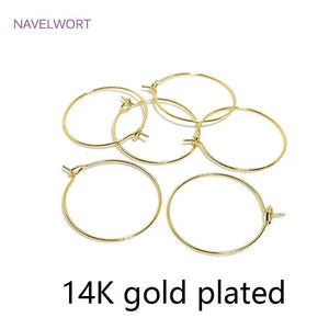 14K Gold/Rhodium Plated Circle Hoop Earrings for Women