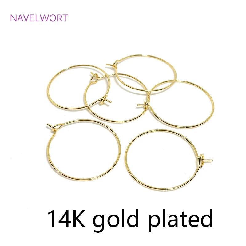 14K Gold/Rhodium Plated Circle Hoop Earrings for Women