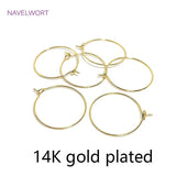 14K Gold/Rhodium Plated Circle Hoop Earrings for Women
