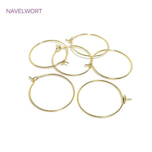 14K Gold/Rhodium Plated Circle Hoop Earrings for Women