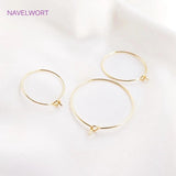 14K Gold/Rhodium Plated Circle Hoop Earrings for Women