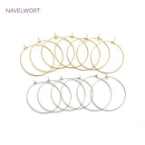 14K Gold/Rhodium Plated Circle Hoop Earrings for Women