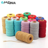 2mm 100% Cotton Colorful Cotton Cords Thread Twisted Craft Macrame String Rope