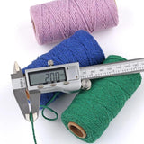 2mm 100% Cotton Colorful Cotton Cords Thread Twisted Craft Macrame String Rope