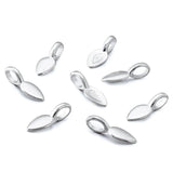 50pcs Antique Silver Leaf Glue-on Flat Pad Bails 21x8x6mm