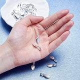 50pcs Antique Silver Leaf Glue-on Flat Pad Bails 21x8x6mm