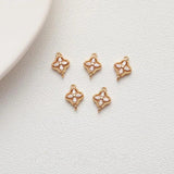 4PCS Pendant Brass with Zircon Charms for Jewelry Making