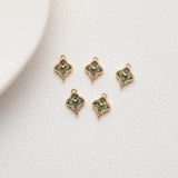 4PCS Pendant Brass with Zircon Charms for Jewelry Making