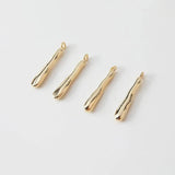 4PCS 14k Plated Long Drop Pendant Charms 3.6*22mm