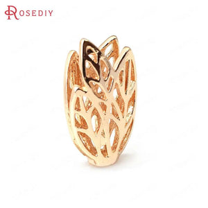 10PCS Brass Tree Leaf Beads Caps DIY Jewelry Findings Accessories