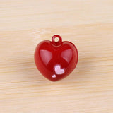 6pcs Red Cartoon Pet Copper Bells Love Heart Bag Money Key Ring