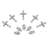 Alloy Antique Silver Crucifix Pendant and Rosary Center Sets for Jewelry Making