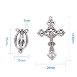 Alloy Antique Silver Crucifix Pendant and Rosary Center Sets for Jewelry Making