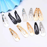 Metal Snap Clips Water Drop Baby Clips DIY Hair Clips Jewelry Making Base