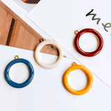 KC Plated Round Alloy Pendant Necklace Earring Charms DIY Material