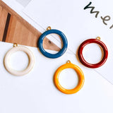 KC Plated Round Alloy Pendant Necklace Earring Charms DIY Material