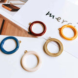 KC Plated Round Alloy Pendant Necklace Earring Charms DIY Material