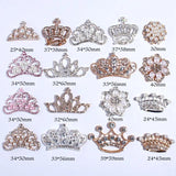 5Pcs Mixed Acrylic Rhinestone Crown Diy Buttons Bowknot Flower Embellishment