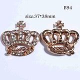 5Pcs Mixed Acrylic Rhinestone Crown Diy Buttons Bowknot Flower Embellishment
