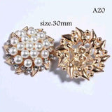 5Pcs Mixed Acrylic Rhinestone Crown Diy Buttons Bowknot Flower Embellishment